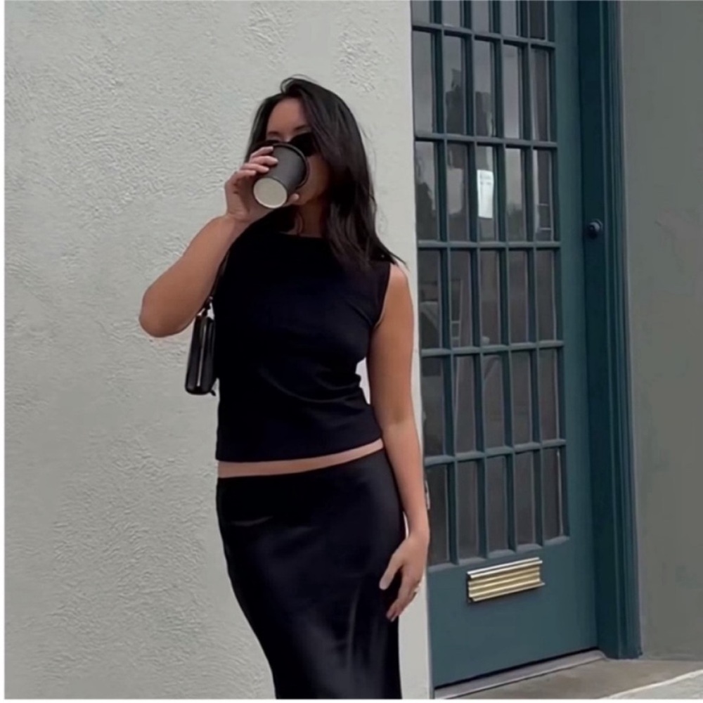 Reformation Black Sleeveless Knit Top